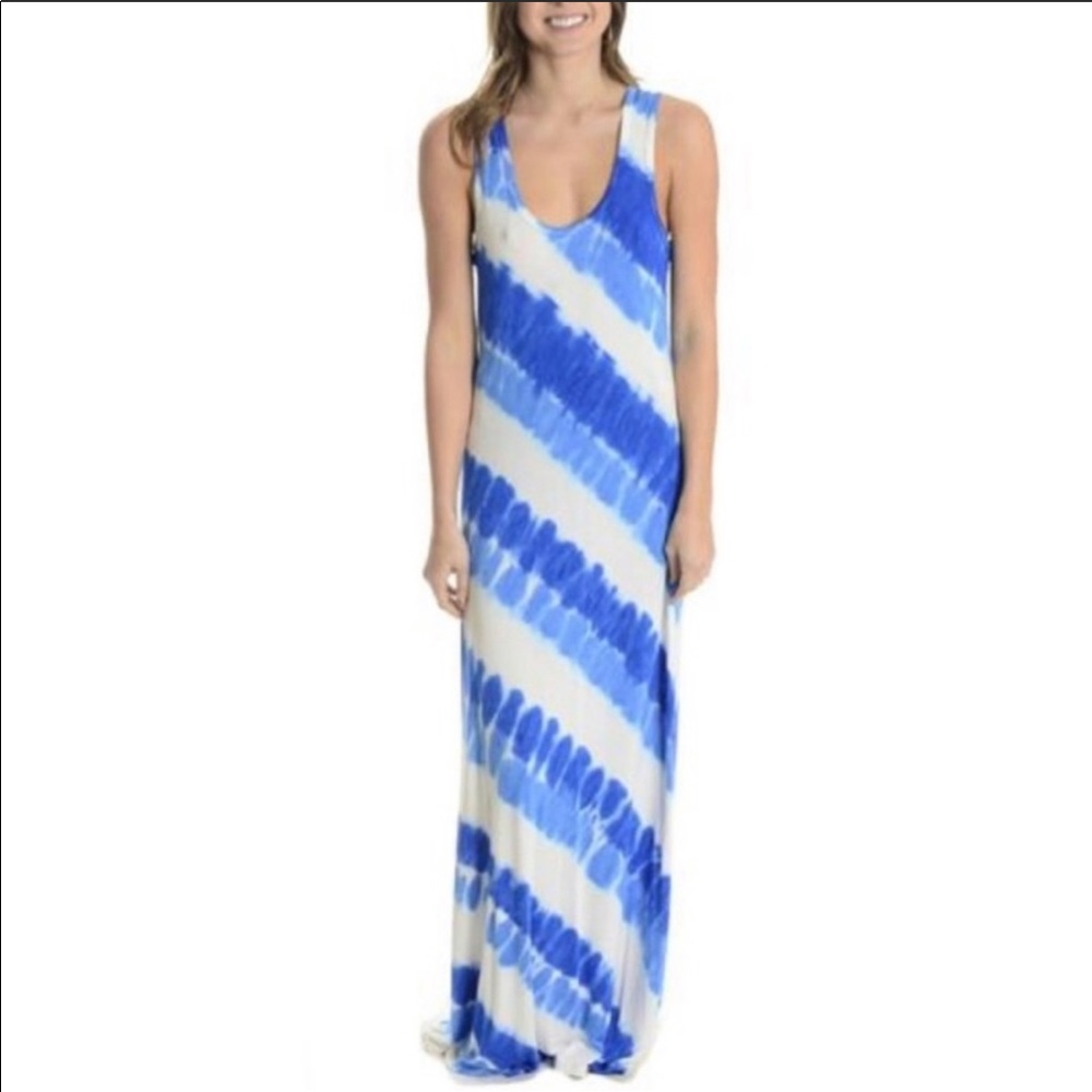 Calvin Klein maxi dress blue tie dye